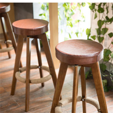 Tabourets en bois massif en gros de Chine, tabourets de cuisine multicolores en cuir, tabourets de comptoir, tabourets de bar for sale at factory direct price