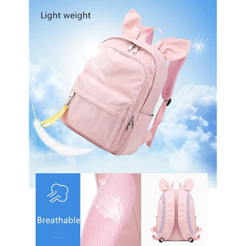 Children Backpack School Bags Cute Bunny Backpacks Teen Girls Student  School Bag,White