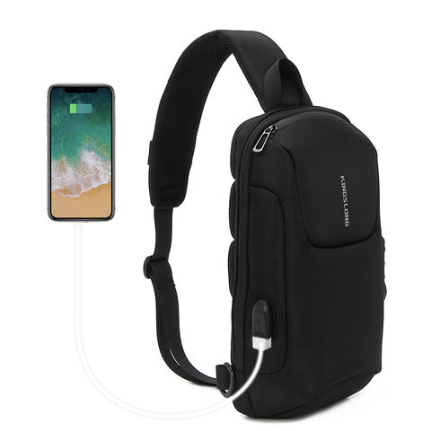 Anti-Theft Crossbody Sling Bag With USB Charging Port Waterproof