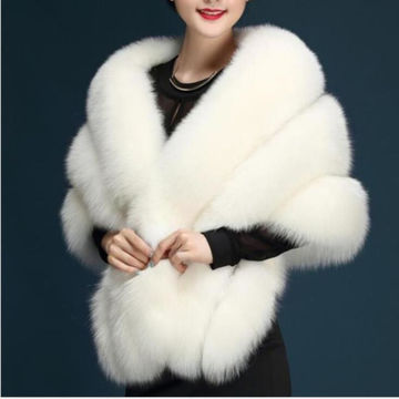 Chal de piel sintética de zorro de lujo para mujer, capa larga para fiesta de invierno - Elegancia y abrigo superior for sale at factory direct price