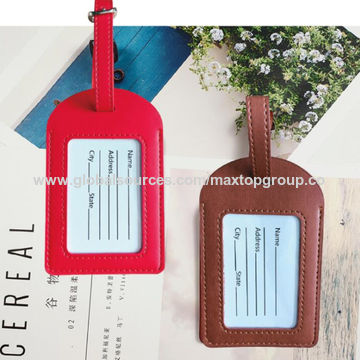 PU Leather Luggage Tag Label Suitcase Tags Travel Bag Labels