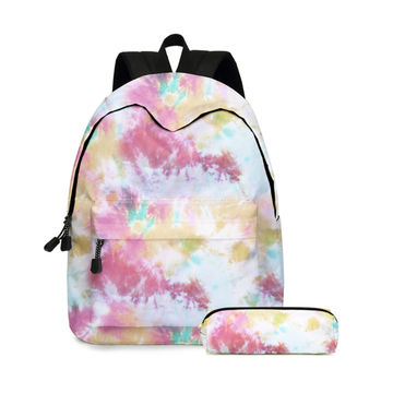 Foldable Rainbow Tye Dye Backpack for Travel Hiking Outdoor Water Resistant Lightweight 