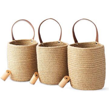 Jute Hanging Storage Basket - Small Woven Hanging Rope Woven