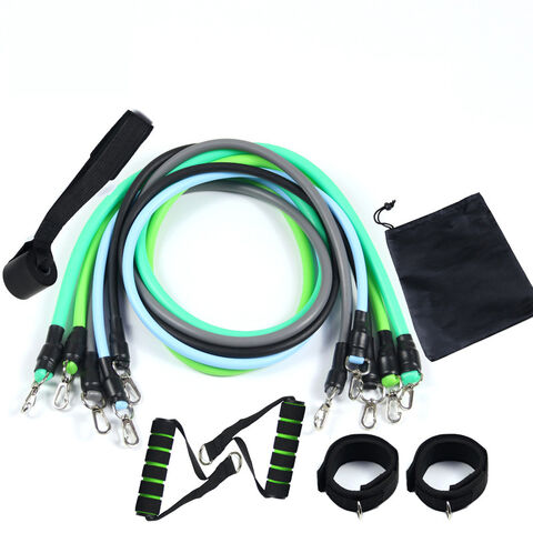 China Green Color Set, Custom Logo Workout Tube Band, 11 Pieces ...