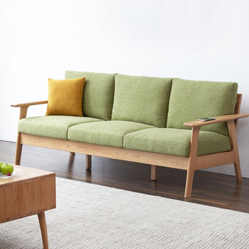 Nordic solid wood sofa combination modern living room, single 