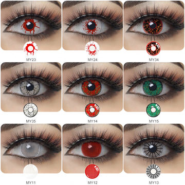 Buy China Wholesale Red White Mesh Halloween Contacts Best Cosplay Contacts  & Red Mesh Halloween Contacts $1.9