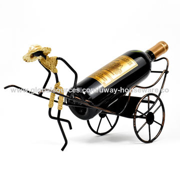 Buy Wholesale China Metal Wine Rack Wine Bottle Holder - Human Cart-art  Furnishing Articles-arts And Crafts & Bottle Holder Cart Old Fashionable at  USD 5.9