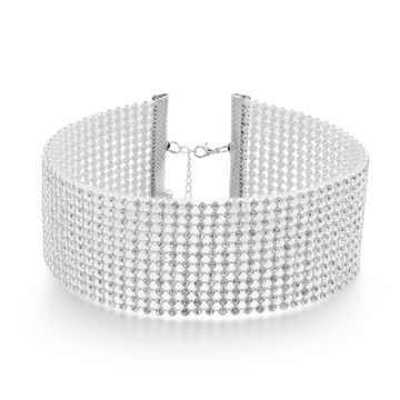Fashion Women Full Diamond Crystal Rhinestone Choker Necklace Wedding Jewellery 
