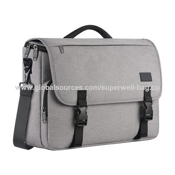 Briefcase Laptop Messenger Bag Computer Shoulder Bag Handbags Tactical Bag Crossbody Casual Weekend Pack with Shoulder Strap and Water Bottle Holder Black 