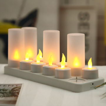 Bougies de dîner électriques sans flamme LED 6 pcs blanc chaud