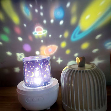 Lámpara de proyector estrellado portátil, luz nocturna colorida giratoria  de 360 °, 8 modos de iluminación