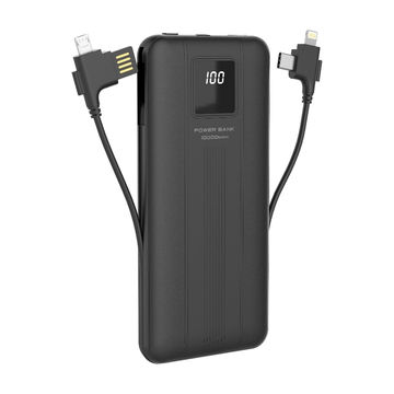 Buy Wholesale China 10000mah Power Banks With Build-in Cables & Build ...