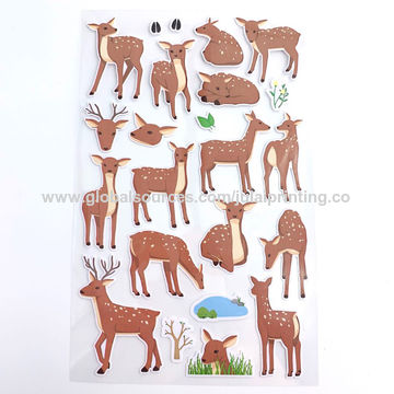 Buy Wholesale China Cute Die Cut Flocking Felt Fabric Sticker