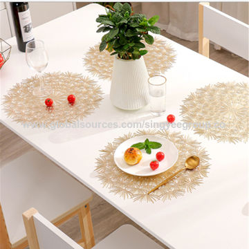 Dandelion Hollow Pvc Table Mats Round, Round Mat For Table