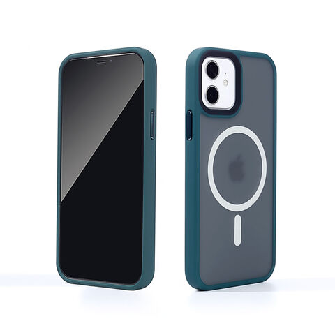 Funda Magnética Transparente para iPhone 12/12 Pro, PC y TPU Suave, Carga Inalámbrica