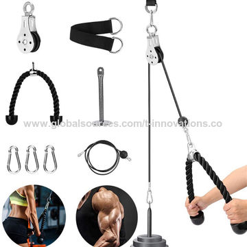 Fitness Pulley Cable Machine Sets Loading Pin Lifting Triceps Rope Workout DIY 