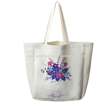 Bolsos Tote de Lona para Mujer con Logo Personalizado, Diseño Elegante, Gran Capacidad, Sublimación, Bolso de Lino a la Moda for sale at factory direct price