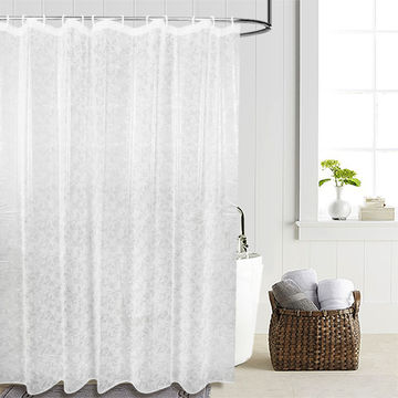 Plastic Waterproof Shower Curtain, Custom Made Fabric Shower Curtains
