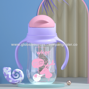 1 Set 240ml/300ml Water Bottle Cartoon Design Leak-proof Toddler Water  Sippy