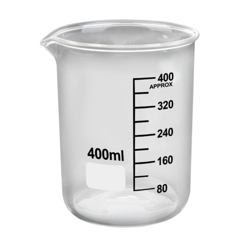 Beakers, Borosilicate Glass, 400-mL