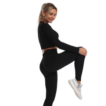 Womens Seamless Bra+Pants Leggings Set Gym Workout WearSports Suit Yoga Fitness 