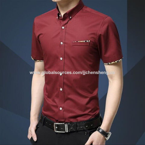 China New arrival l summer fancy short sleeve dress shirts business ...