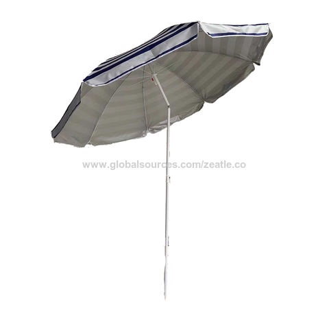 Sombrilla de Playa Portátil para Exteriores con Protección UV 50+, Sombrilla Parasol con Inclinación de Botón y Ancla de Arena