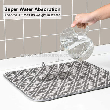 Buy Wholesale China Bsci Dish Drying Mat For Kitchen Ultra Absorbent  Microfiber Dishes Drainer Mats & Microfiber Kitchen Drying Mat at USD 3