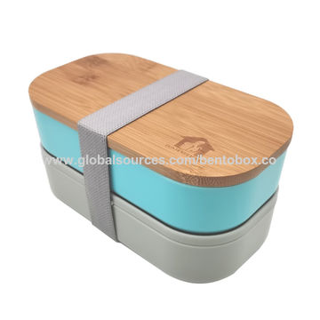 Custom Lunch Bags, Boxes & Totes Stackable Bamboo Fiber Bento Box