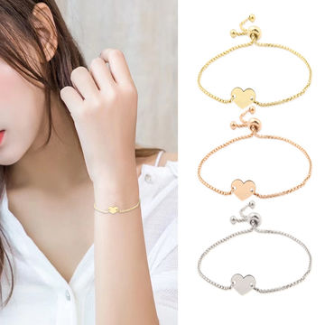 Buy Wholesale China 4 Pcs Gold Heart Adjustable Bracelet For Women 