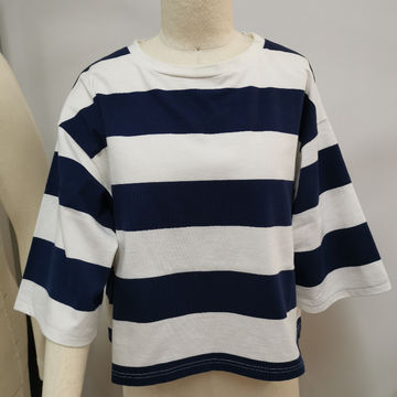 T-shirt,yarn-dyed big stripe,100%cotton 