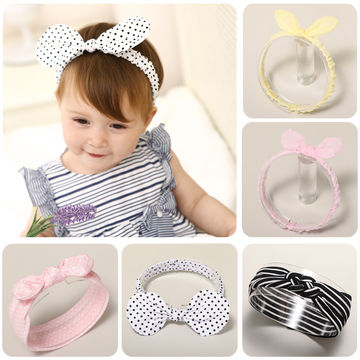 Buy Wholesale China Children's Wavy Dot Hair Band Cloth Art Bow Baby Child  Hair Band Striped Rabbit Ears Hair Accessory & Children's Hair Band Hair  Band at USD  | Global Sources
