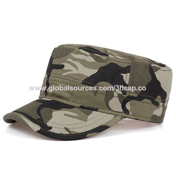 Unisex Army Cap Military Cadet Hat Short Brim Faux Wool Adjustable Sports Black