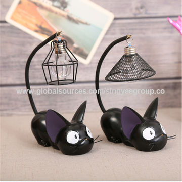 Luz Nocturna Gato Gigi Negro Mágico TA-Q-BIN - Decoración Artesanal de Resina para el Hogar for sale at factory direct price