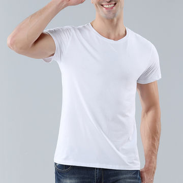 Buy Wholesale China 100% Model Plain T-shirt Printing Polyester Material Blank White Men T-shirt & White Men T-shirt USD 1.4 | Sources