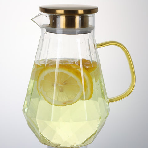Hot Selling Green Home Glassware 1800ml Big Size Unique Design Glass Water  Juice Beverage Jug Pitcher with Stainless Steel Lid - China Glassware and Glass  Jug Set price