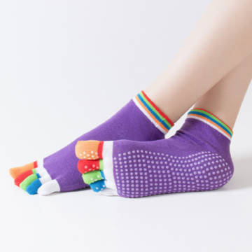 Chaussettes Cinq Doigts Femme - Coton, Anti-dérapant - Pour Yoga, Fitness - Taille 34-39