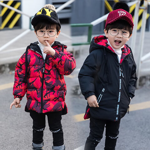 Dernière conception vestes et manteaux réversibles à capuche zippée imprimé camouflage pour enfants garçons