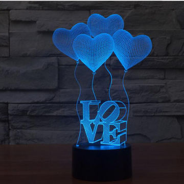 Modern 3D USB Rechargeable Touch Heart Moon Lamp LED Night Light – Emmeistar