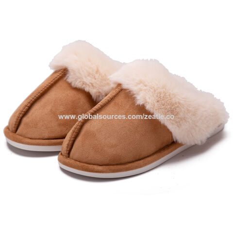 Women's Comfy House Slipper Memory Foam Slip On Anti-skid Sole, Fur ...