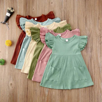 China El invierno del otoño del vestido de las muchachas de los niños  proveído de costillas hizo punto a princesa Dresses de los volantes de las  muchachas del color sólido de los