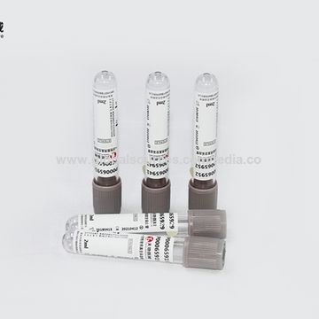 China Vacuum Glucose Tube Sodium Fluoride Blood Tube Grey Top Tube On 