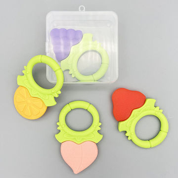 Silicone  Baby Teether Toddler Teething Toy Ring Chewable Soother FA 