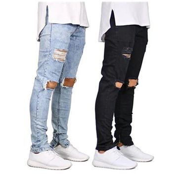 Buy Wholesale China Wholesale Quality Bottom Zipper Skinny Ripped Denim Pants Jeans Men & Men Jeans at USD 7 | Global Sources