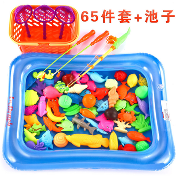 Children's Fishing Toy Pool Set, Baby Magnetic Fishing Playing In