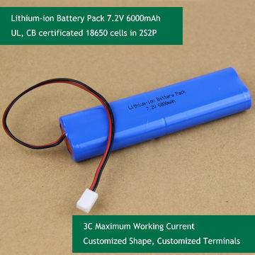 Buy China 7.2v 6000mah Lithium-ion Battery Pack Built By Ul Cb 3.6v/3000mah Certificated Cells & High Capaicty Lithium-ion Battery Pack at USD 11 | Global Sources