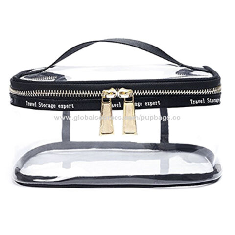Bolsa de cosméticos de PVC transparente, portátil e personalizada por atacado for sale at factory direct price