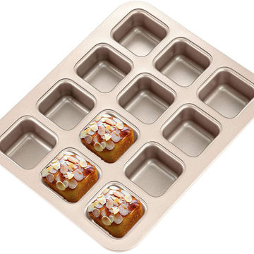 Buy Wholesale China Golden Square 12-cup Mini Pound Cake Bread