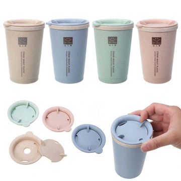 wheat straw plastic coffee cups travel