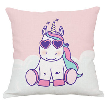 18/'/' Unicorn Cushion Cover Pillowcase Cute Cartoon Kid Room Home Sofa Decoration